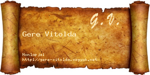 Gere Vitolda névjegykártya